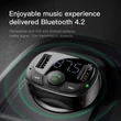 Kép 3/6 - Baseus T-Typed Bluetooth FM Transmitter + Autós 2xUSB töltő LED képernyővel Fekete (CCTM-01)