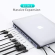 Kép 3/7 - Choetech HUB-M20 11 in 1 USB Type C Hub Adapter USB C PD 100W 4K HDMI VGA 3x USB 3.0 3.5mm Audio RJ45 Ethernet SD/TF kártyaolvasó