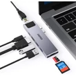 Kép 1/9 - Choetech HUB-M24 7in2 USB C HUB Átalakító Adapter MacBook Pro - 2016-2020 MacBook Air 2018-2020 Thunderbolt 3 100W PD 4K HDMI Gigabit Ethernet 2x USB 3.0 SD/MicroSd kártyaolvasó