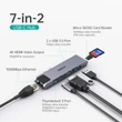 Kép 2/9 - Choetech HUB-M24 7in2 USB C HUB Átalakító Adapter MacBook Pro - 2016-2020 MacBook Air 2018-2020 Thunderbolt 3 100W PD 4K HDMI Gigabit Ethernet 2x USB 3.0 SD/MicroSd kártyaolvasó