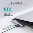 Kép 6/9 - Choetech HUB-M24 7in2 USB C HUB Átalakító Adapter MacBook Pro - 2016-2020 MacBook Air 2018-2020 Thunderbolt 3 100W PD 4K HDMI Gigabit Ethernet 2x USB 3.0 SD/MicroSd kártyaolvasó