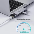 Kép 7/9 - Choetech HUB-M24 7in2 USB C HUB Átalakító Adapter MacBook Pro - 2016-2020 MacBook Air 2018-2020 Thunderbolt 3 100W PD 4K HDMI Gigabit Ethernet 2x USB 3.0 SD/MicroSd kártyaolvasó