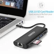 Kép 2/5 - Choetech HUB-M05 6 in 1 Multiport USB-C adapter Hub HDMI USB 3.0 LAN SD