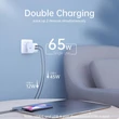 Kép 5/6 - Choetech PD8002 Nagyteljesítményű 65W 2 portos USB + USB C PD 3.0 fali hálózati töltő (MacBook kompatibilis)