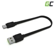 Kép 1/5 - Green Cell GC matte USB-C Flat Adat és töltőkábel 25 cm hosszúság gyorstöltési funkció támogatással