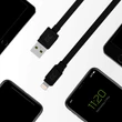 Kép 4/5 - Green Cell GC matte Lightning Flat Adat és töltőkábel 25 cm hosszúság gyorstöltési funkció támogatással Apple 2.4A