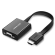 Kép 1/6 - Ugreen HDMI to VGA adapter átalakító micro USB + audio 3.5mm mini jack csatlakozóval - Fekete (40248)