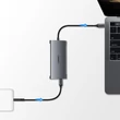 Kép 5/6 - Ugreen USB Typ C HUB 3x USB 3.0 / SD / micro SD kártyaolvasó / RJ45 1000Mbps hálózati adapter / HDMI / VGA - Szürke (40873)