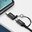 Kép 4/6 - Ugren micro USB to USB Type C átalakító adapter zsinórral - Szürke/Fekete (50551)