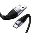 Kép 1/6 - Ugreen USB - micro USB Quick Charge 3.0 / Huawei PCF adat és töltőkábel 2,4A - 1m Fekete + Szürke (50873)