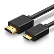 Kép 1/6 - Ugreen HDMI to mini HDMI kábel 19 pin 2.0v 4K 60Hz 30AWG 1,5m - Fekete (11167)