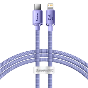 Baseus Crystal Shine USB-C kábel a Lightninghez, 20W, PD, 1.2m (lila)