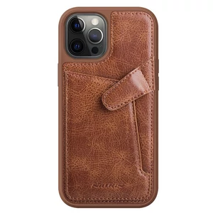 Nillkin Aoge Leather Case genuine leather protective wallet cover iPhone 12 mini brown