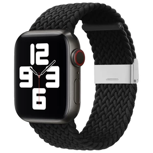 Strap Fabric Watch Band 8/7/6 / SE / 5/4/3/2 (41mm / 40mm / 38mm) Braided Fabric Strap Watch Bracelet Black (5)