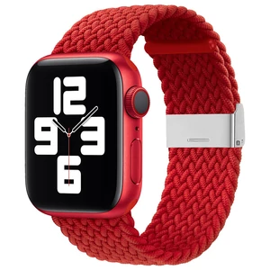 Strap Fabric Watch Band Ultra / 8/7/6 / SE / 5/4/3/2 (49mm / 45mm / 44mm / 42mm) Braided Fabric Strap Watch Bracelet Red