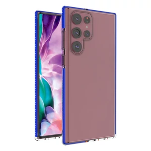 Spring Case cover gel cover with colored frame for Samsung Galaxy S22 Ultra dark blue