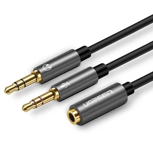 UGREEN 3,5 mm-es anya-2 apa audio kábel (fekete)