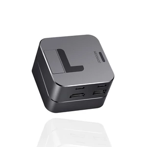 Joyroom multifunkcionális Hub USB Type C - USB 3.0 / RJ45 / HDMI / USB Type C / Thunderbolt MacBook Pro-hoz, szürke (S-H121-Gray)