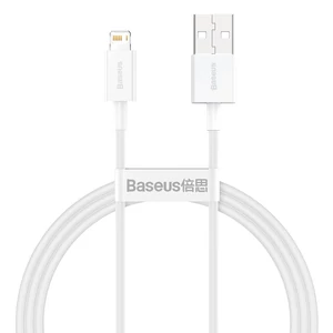 Baseus Superior USB - Lightning gyorstöltő adatkábel, 2,4 A, 1 m, fehér (CALYS-A02)