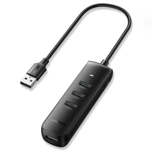 Ugreen 4 az 1-ben USB HUB – 4x USB Type A 3.0 PD DC, 12V, 0,25m, fekete (10915-ugreen)