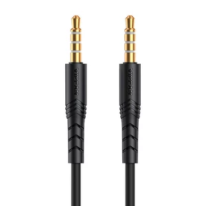 Vipfan L04 Mini jack 3.5mm AUX kábel 1m, aranyozott (fekete)