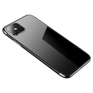 Clear Color Case Gel TPU Electroplating frame Cover for Samsung Galaxy S21 5G black