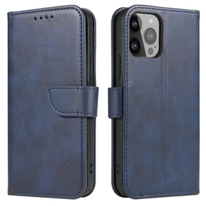 Magnet Case elegant bookcase type case with kickstand for iPhone 13 Pro blue