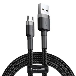 Baseus Micro USB Cafule Adat- és töltőkábel 2.4A 1m Szürke + Fekete (CAMKLF-BG1)