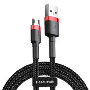 Baseus Micro USB Cafule Adat- és töltőkábel 1.5A 2m Piros + Fekete (CAMKLF-C91)