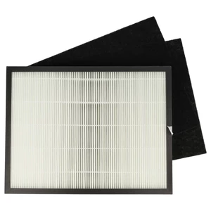 VHBW 3 részes szűrőkészlet Rowenta XD6040F0, H10 helyett légtisztítóhoz - HEPA szűrő, aktív szénszűrő