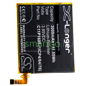 VHBW Telefon akkumulátor akku Asus C11P1605 (1ICP4/64/76) - 3000mAh, 3.85V, Li-polymer