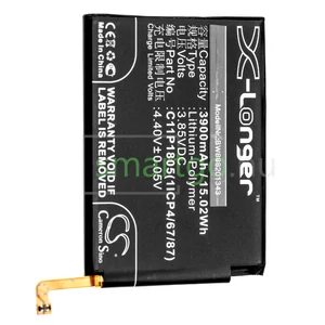VHBW Telefon akkumulátor akku Asus C11P1805(1ICP4/67/87) - 3900mAh, 3.85V, Li-polymer