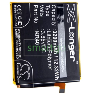 VHBW Telefon akkumulátor akku Motorola KR40, SB18C43602 - 3200mAh, 3.85V, Li-polymer