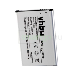 VHBW Telefon akkumulátor akku LG BL-51YF, EAC62858501 - 3000mAh, 3.85V, Li-ion