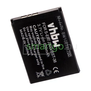 VHBW Telefon akkumulátor akku Sony BST-36 - 600mAh, 3.7V, Li-ion