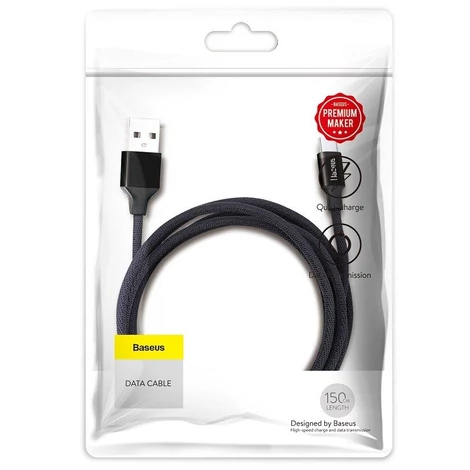 5 m 2A USB - Micro USB kábel - fekete