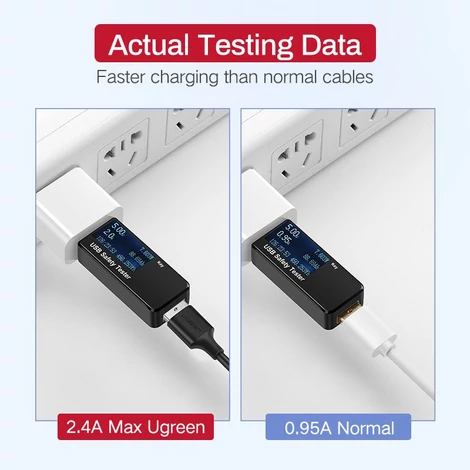 USB-Mikro USB kábel UGREEN QC 3.0 2.4A 1.5m (fehér)