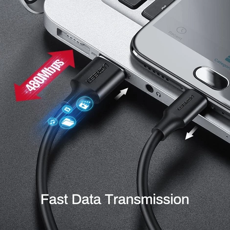 USB-Mikro USB kábel UGREEN QC 3.0 2.4A 1.5m (fehér)