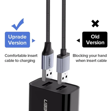 USB-Mikro USB kábel UGREEN QC 3.0 2.4A 1.5m (fehér)