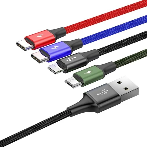 Baseus Fast 4 az 1-ben USB-kábel 2xUSB-C / Lightning / Micro 3