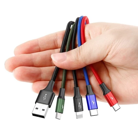 Baseus Fast 4 az 1-ben USB-kábel 2xUSB-C / Lightning / Micro 3