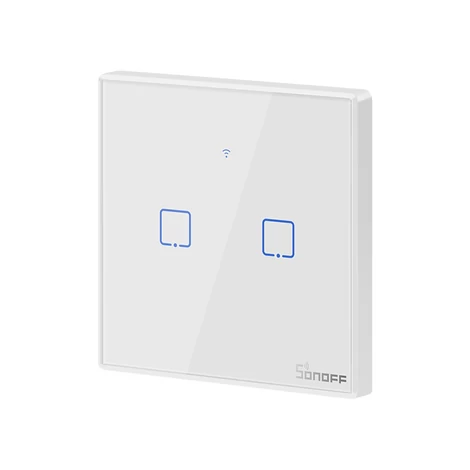 Sonoff Érintőképernyős kapcsoló WiFi + RF 433 T2 EU TX (2 csatornás)