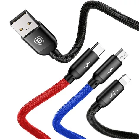 Baseus 3 az 1-ben USB-C / Lightning / Micro USB kábel 3