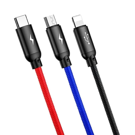 Baseus 3 az 1-ben USB-C / Lightning / Micro USB kábel 3
