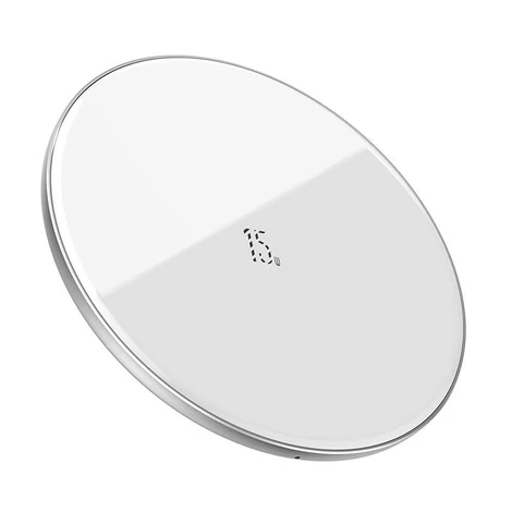 Baseus Simple vezeték nélküli töltő, 15W (fehér)