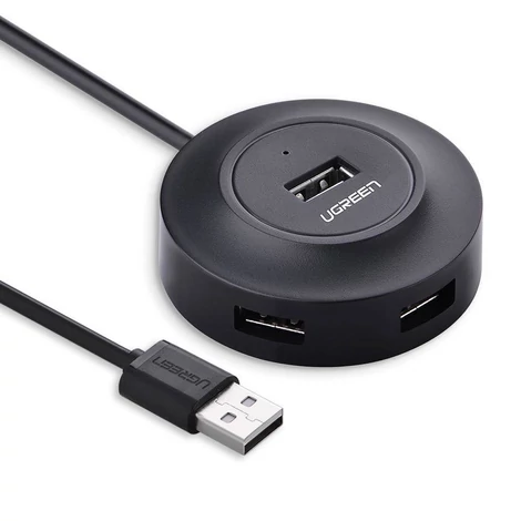 "UGREEN CR106 hub adapter 4 az 1-ben, 4xUSB, 1 m (fekete) "