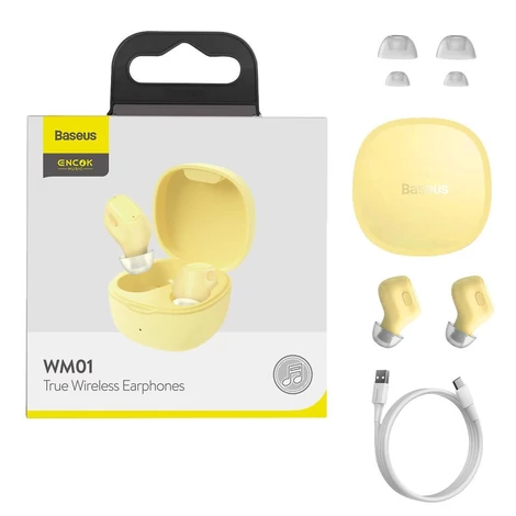 Baseus Encok WM01 TWS fülhallgató (sárga)