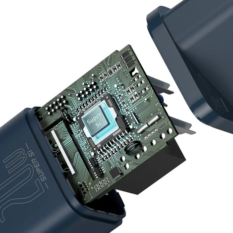 Baseus Super Si Quick Charger 1C 20W fali töltő 1 m-es USB-C-villámkábellel (kék)