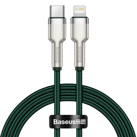 USB-C kábel a Lightning Baseus Cafule-hez, PD, 20 W, 1 m (zöld)