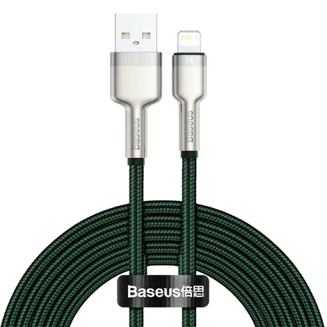 USB-kábel Lightning Baseus Cafule-hez, 2,4A, 2m (zöld)